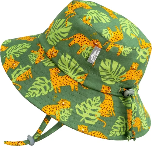 Vista 10 de JAN & JUL - Gorro de sol con capucha de algodón Grow-with-Me para bebés y niños Verde militar