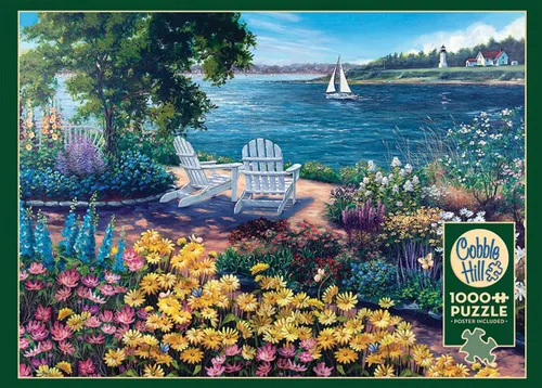 Vista 2 de Cobble Hill - Rompecabezas de 1000 piezas, orilla del mar, póster de muestra incluido