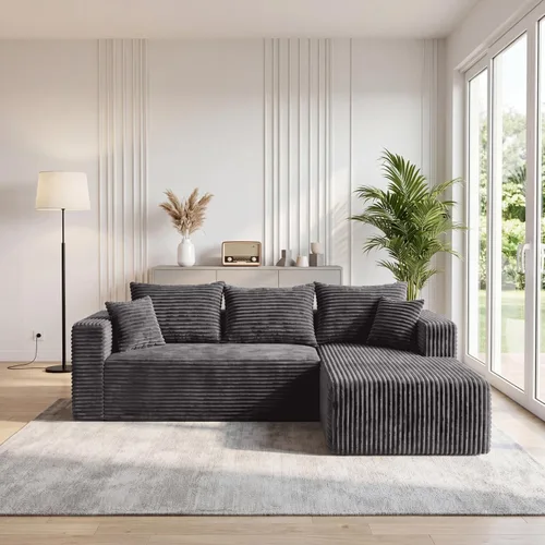 Vista 34 de Sofá modular deshuesado de 118 pulgadas con diván y otomano de pana de gran tamaño en forma de U, sofá de nube para asiento profundo para sala