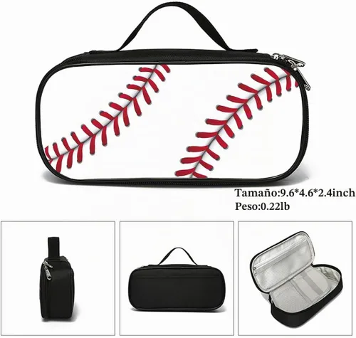 Vista 5 de Bolsa de pluma de béisbol de gran capacidad con bolsa de cremallera para mujeres y hombres Béisbol#2