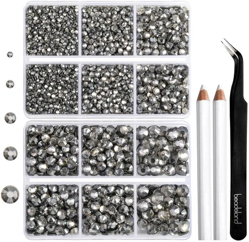Vista 15 de 6736 piezas de diamantes de imitación termoadhesivos con parte trasera plana, diamantes de imitación morados para manualidades y ropa mezclados en 5