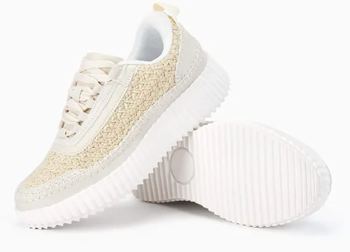 Vista 5 de Coutgo Zapatos deportivos de plataforma para mujer, con cordones, cómodos, informales, a la moda, para caminar
