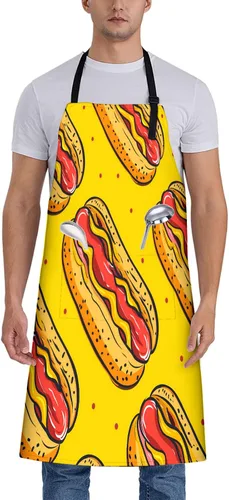 Vista 7 de Cosmic Pizza - Delantal de gato para mujer, 28 x 33 pulgadas, delantales de cocina con 2 bolsillos, poliéster, bonito delantal de gato para cocinar