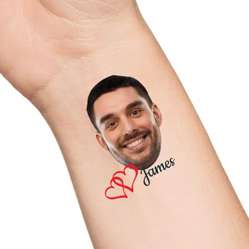 Vista 43 de Tatuajes temporales personalizados con texto de nombre, tatuaje temporal personalizado con logotipo fotográfico para adultos, parejas, mujeres