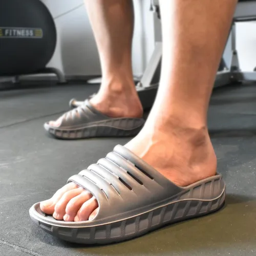 Vista 7 de GPOS Sandalias de recuperación deportiva para hombre, para fascitis plantar, gruesas, acolchadas, ligeras, cómodas, ortopédicas