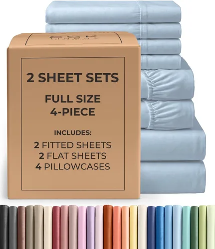 Vista 267 de Pack of 2, Twin Size 3 Piece Sheet Set - Breathable & Cooling - White