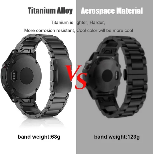 Vista 2 de NotoCity Correa de reloj compatible con Fenix 6 de aleación de titanio de 0.866 in de ancho para Fenix 5/Fenix 5 Plus/Fenix 6/Fenix 6 Pro/Forerunner