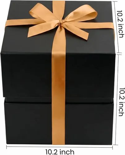 Vista 2 de LIFELUM Square Gift Box with Magnetic Lid, Card, Sticker, Ribbon, Shredded Paper Filler for Business, Wedding, Birthdays