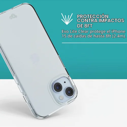 Vista 4 de Tech21 EvoLite - Funda para iPhone 15 / 16e - Funda fina de protección contra impactos, transparente
