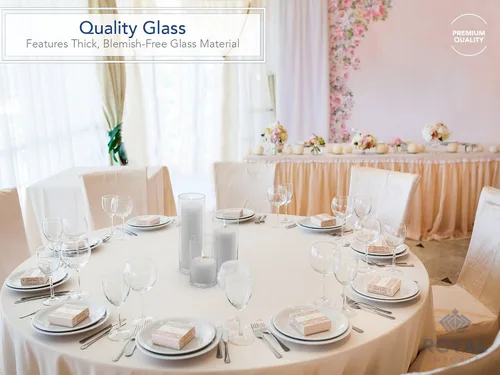 Vista 7 de Royal Imports Jarrones Cilíndricos de Vidrio para Centros de Mesa – Juego de 3 Jarrones Hurricane Transparentes para Bodas, Decoración de Mesa