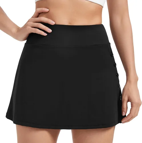 Vista 4 de Blaosn Faldas fluidas para mujer, gimnasio, yoga, entrenamiento atlético, falda de golf, tenis, cintura alta, linda ropa de verano para niñas