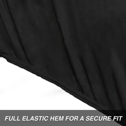 Vista 4 de Budge Funda elástica suave para motocicleta para interiores, negro, a prueba de arañazos, ajuste universal, se adapta hasta 86 pulgadas