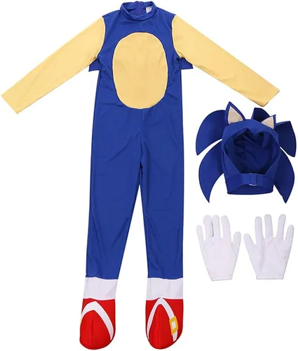 Vista 2 de Adang Disfraces de dibujos animados para niños overol de erizo de cosplay con tocadoguantes
