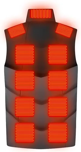 Vista 2 de Chaleco térmico actualizado para mujeres y hombres, recargable con calefacción USB para exteriores, calentador eléctrico para el cuerpo