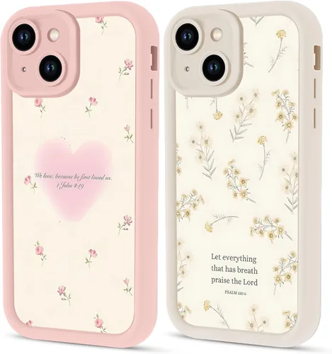 Vista 26 de Paquete de 2 fundas protectoras para iPhone 8 Plus/7 Plus de 5.5 pulgadas con collage de versículos bíblicos de Jesús para mujeres y niñas, diseño