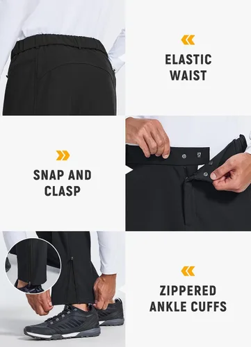 Vista 5 de BALEAF Pantalones de ciclismo de invierno para hombre, pantalones térmicos para bicicleta de montaña, resistentes al agua, clima frío, senderismo