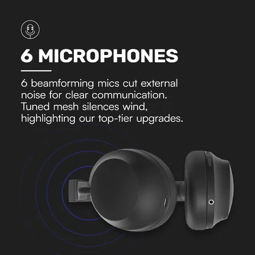 Vista 7 de Auriculares Raycon Pro con 60 horas de batería, 6 micrófonos, cancelación activa de ruido, modo de consciencia, conectividad multipunto (Negro Onyx)
