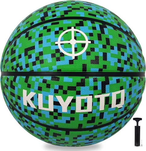 Vista 15 de KUYOTQ - Baloncesto para niños, jóvenes y adultos, tamaño 3/4/5/6/7 (22/25.5/27.5/28.5/29.5"), baloncesto premium de goma o cuero sintético