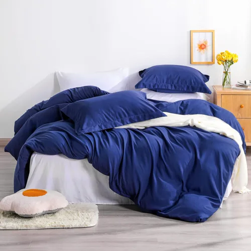 Vista 13 de NTBAY juego de funda de edredón para cama individual, 1 funda de edredón y 1 funda de almohada, funda de edredón suave de microfibra cepillada