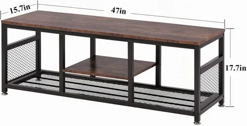 Vista 6 de VECELO Soporte de TV para televisores de 55 pulgadas, mesa de consola de medios para centro de entretenimiento con almacenamiento para sala de estar