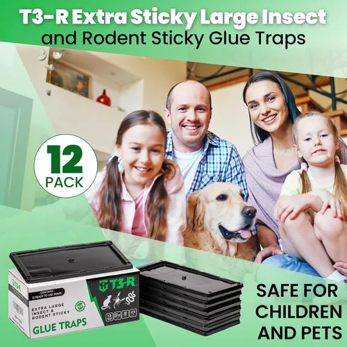 Vista 7 de T3-R Trampas adhesivas para insectos extra grandes (paquete de 12) - Tablas de pegamento para ratones e insectos - Trampas de pegamento desechables