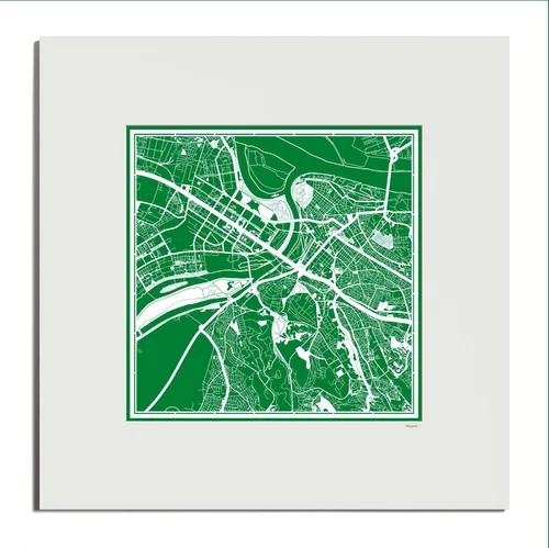 Vista 89 de O3 Design Studio Mapa de corte de papel de París, color negro mate, 20 x 20 pulgadas, arte en papel