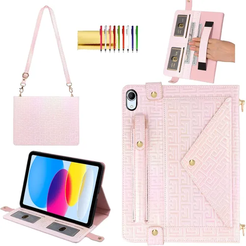 Vista 132 de Funda tipo bolso para iPad mini de 5ª/4ª/3ª/2ª/1ª generación de 7.9 pulgadas, Techcircle funda ligera tipo folio con soporte bandolera con billetera