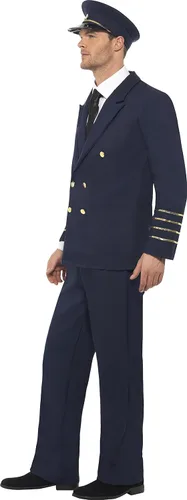 Vista 4 de Smiffy's - Disfraz de piloto para hombre con chaqueta y sombrero