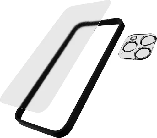 Vista 4 de Tech21 Impact Glass - Pantalla antirreflejos con protector de lente de cámara para iPhone 15 Pro Max