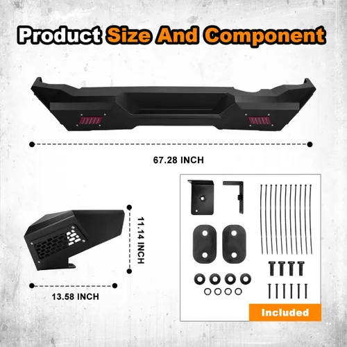 Vista 6 de ROXX Protector de Parachoques Trasero Compatible para Ford Bronco 2021 2022 2023 2024 2025 (Excluyendo Bronco Sport), Protector de Parachoques