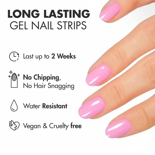 Vista 4 de MOYOU LONDON Tiras de uñas de gel semicuradas, 20 unidades, envolturas de uñas para manicura de calidad de salón, funciona con cualquier lámpara UV