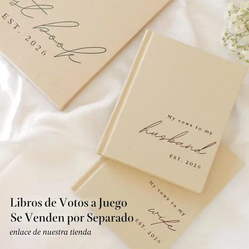 Vista 6 de Libro de invitados de boda personalizado 2026 año – Libro de visitas de fotos de lino para firmar en la recepción – Incluye esquinas de fotos