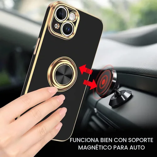 Vista 5 de VENINGO Funda para iPhone 14, funda para iPhone 14, ajuste delgado, suave soporte de anillo de 360° con base, compatible con soporte magnético
