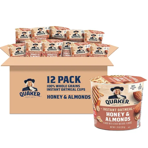 Vista 11 de Quaker Tazas de Avena Instantánea Express, 10g de Proteína, Paquete Variado de 2 Sabores, (Paquete de 12)