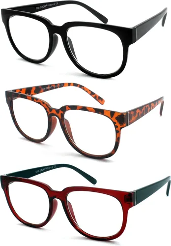 Vista 7 de Paquete de 3 lentes de lectura para mujer con marco de plástico elegante