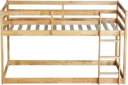 Vista 26 de Twin Size Bunk Bed with Panelled Headboard and Footboard, Antique Dark Oak Antique Oak