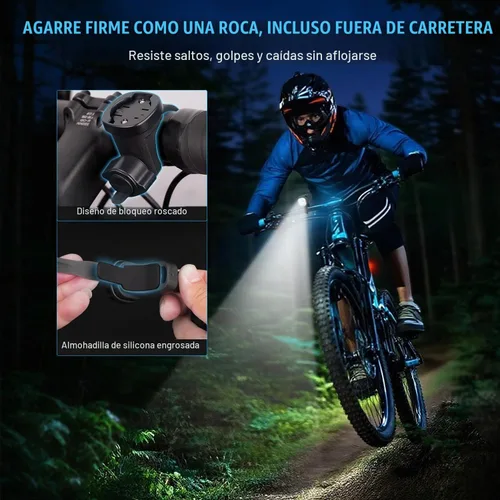 Vista 8 de Luz de bicicleta para montar por la noche, faro de bicicleta de 2000LM y luz trasera Multiple Modes, 3000mAh USB C Rechargeable Waterproof LED