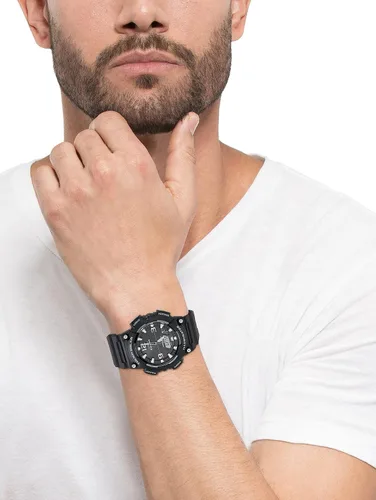 Vista 2 de Casio AQS800W Series Analog Digital Watch 100M WR Solar Powered 1/100 SEC Stop Watch 6-Language Day of The Week Indicator Countdown