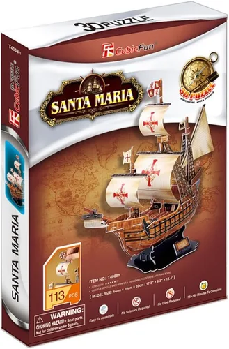Vista 2 de CubicFun T4008h Santa Maria Vessel Models Rompecabezas 3D, 113 piezas