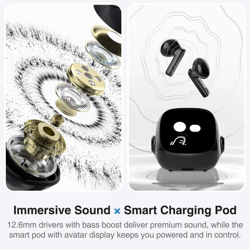 Vista 3 de Auriculares OSO AI con integración de ChatGPT y Claude, auriculares inteligentes inalámbricos Bluetooth con grabadora y asistente de reuniones