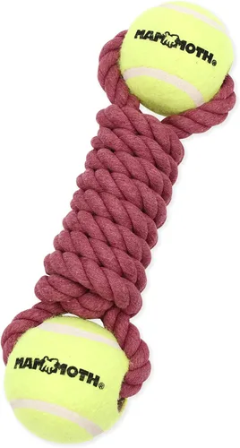 Vista 9 de Mammoth - Juguete de cuerda para masticar con pelotas de tenis, juguete interactivo de algodón y poliéster para perros, juguete interactivo