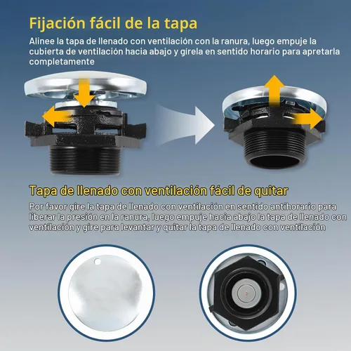 Vista 3 de DICMIC Tapa con ventilación para tanque de transferencia con cuello roscado, tapa de presión de ventilación con base de 2 pulgadas, tapa para tanque