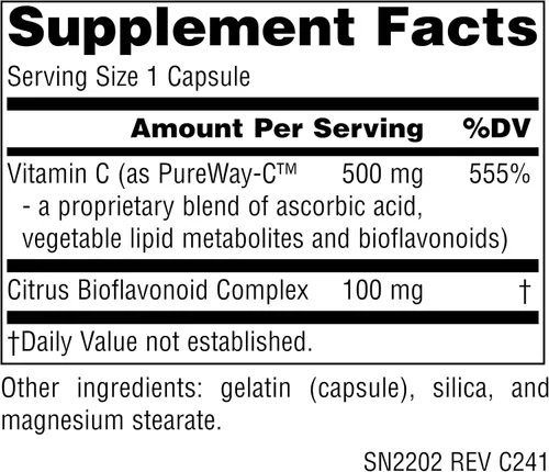 Vista 2 de Source Naturals Metabólico C, Vitamina C optimizada para una protección antioxidante mejorada*, 500 mg - 90 cápsulas