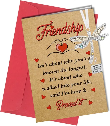 Vista 3 de Adorno de amigo con texto en inglés "Thank for Being an Amazing Friend" con diseño de libélula, adornos pensados, regalo de amistad, decoración