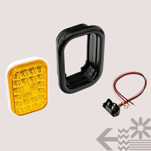 Vista 8 de TRUE MODS Kit de Luces Traseras LED Rectangulares Ámbar de 5x3 3x5 Pulgadas para Remolque [DOT FMVSS 108] [SAE I6 P P2] [Arandelas/Conectores]