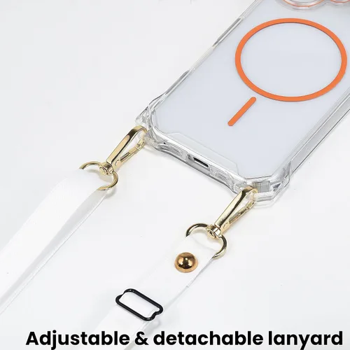 Vista 42 de Funda magnética para iPhone 13 Pro Max, con marco suave magnético transparente, parte trasera de PC, cubierta protectora contra golpes con cordón