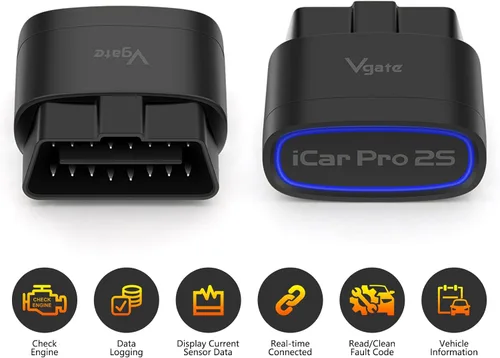 Vista 2 de Vgate iCar Pro 2S Bluetooth OBD2 Lector de códigos BLE 5.2 Escáner OBD2 OBDII Herramienta de diagnóstico de códigos de falla para iPhone, iOS