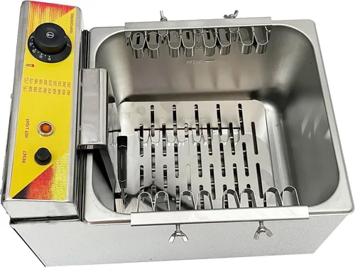 Vista 5 de 12L Queso Hot Dog Sticks Freidora Eléctrica Profunda Perro Máquina Freidora De Perro De Maíz Caliente De Acero Inoxidable Multifuncional Freidora