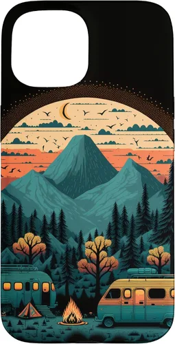 Vista 6 de Funda para iPhone 11 Pro Max Sunset Mountains & Trees para campistas