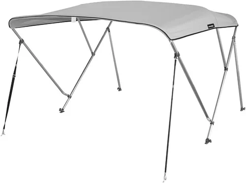 Vista 16 de MSC - Toldo superior de barco de 3 y 4 arcos, poliéster teñido en solución 600D, incluye 2 postes de soporte y 4 correas ajustables Beige